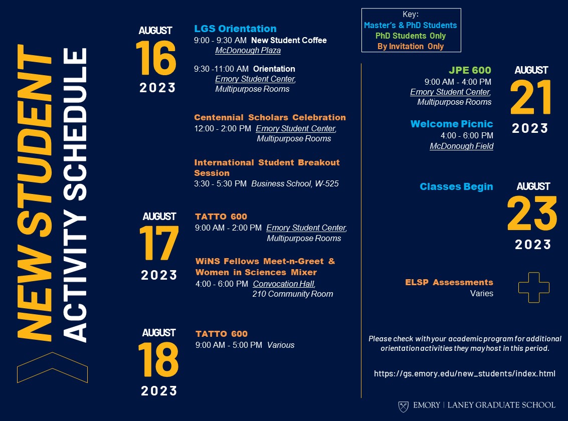 Welcome Schedule infographic