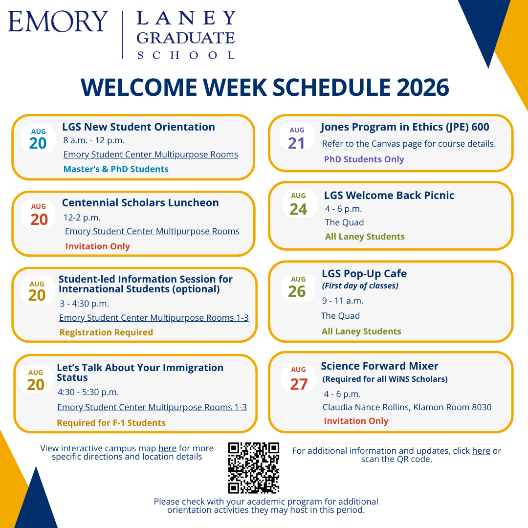 Welcome Week 2026 infographic